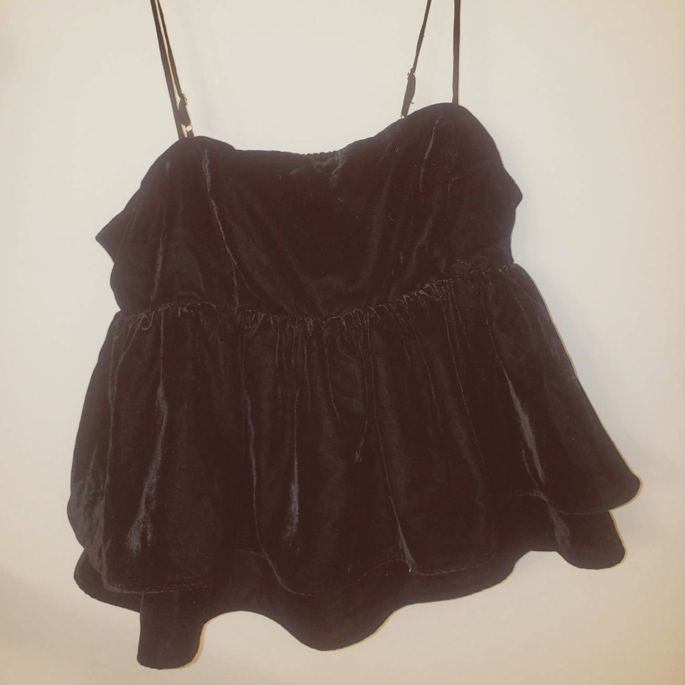 Urban Outfitters Black Velvet Top
